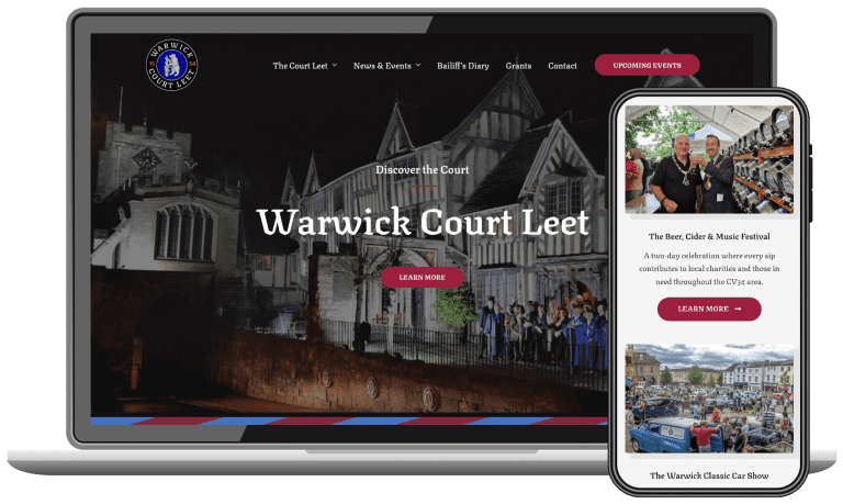 Warwick Court Leet website designed by Nice People UK